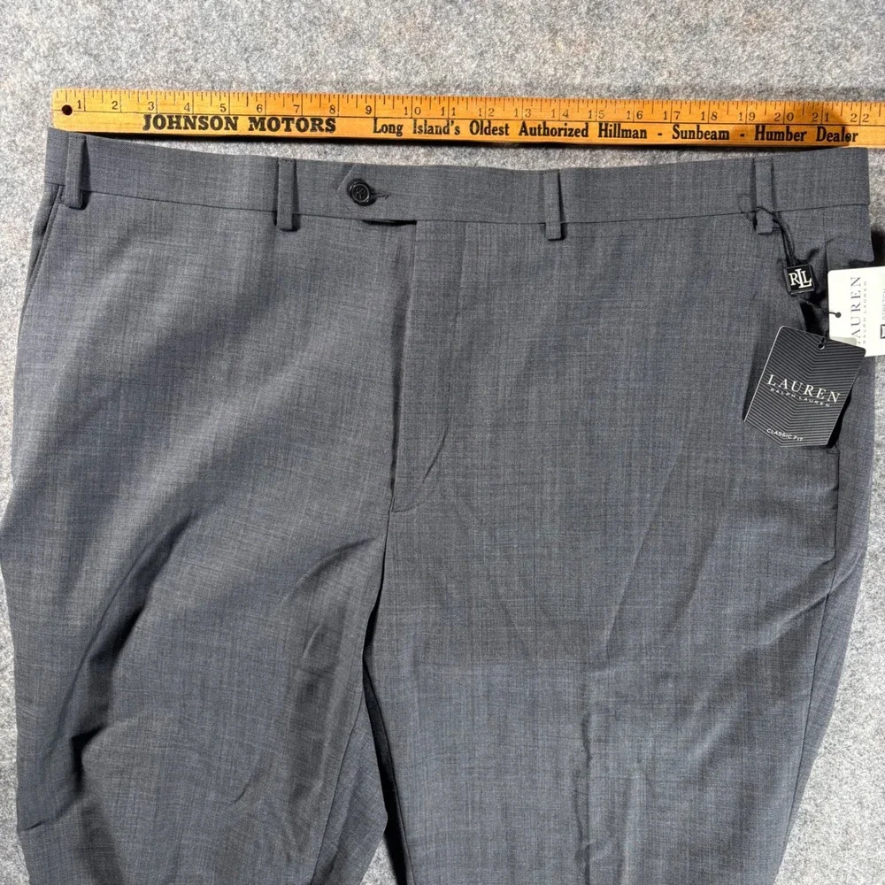 Lauren Ralph Lauren Mens Gray Classic Fit Wool Ultraflex Suit Trouser Pant 44x32